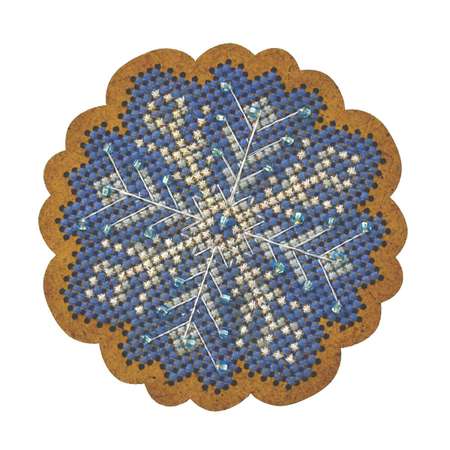 Набор для вышивания крестом Созвездие ИК-003 Новогодняя игрушка Морозный узор 6*6см