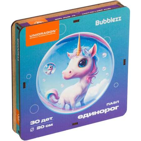 Пазл деревянный Unidragon Bubblezz Единорог 30 элементов 8725