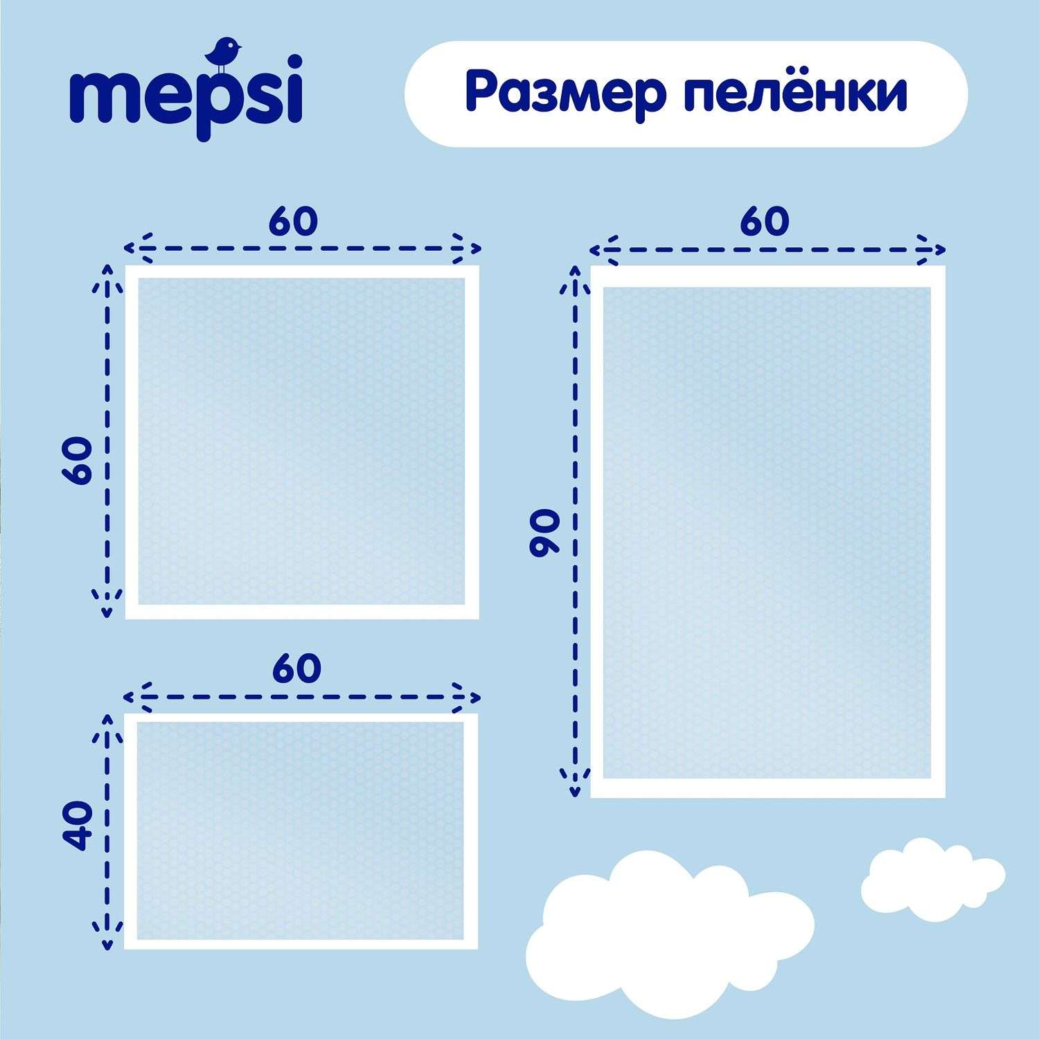 Пеленки впитывающие Mepsi 60*60 10шт 0061 - фото 4