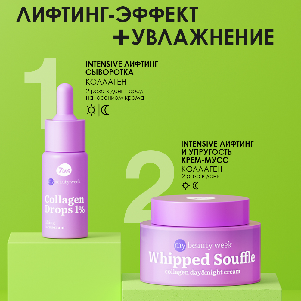 Сыворотка для лица 7DAYS Collagen drops 1% лифтинг-эффект - фото 7