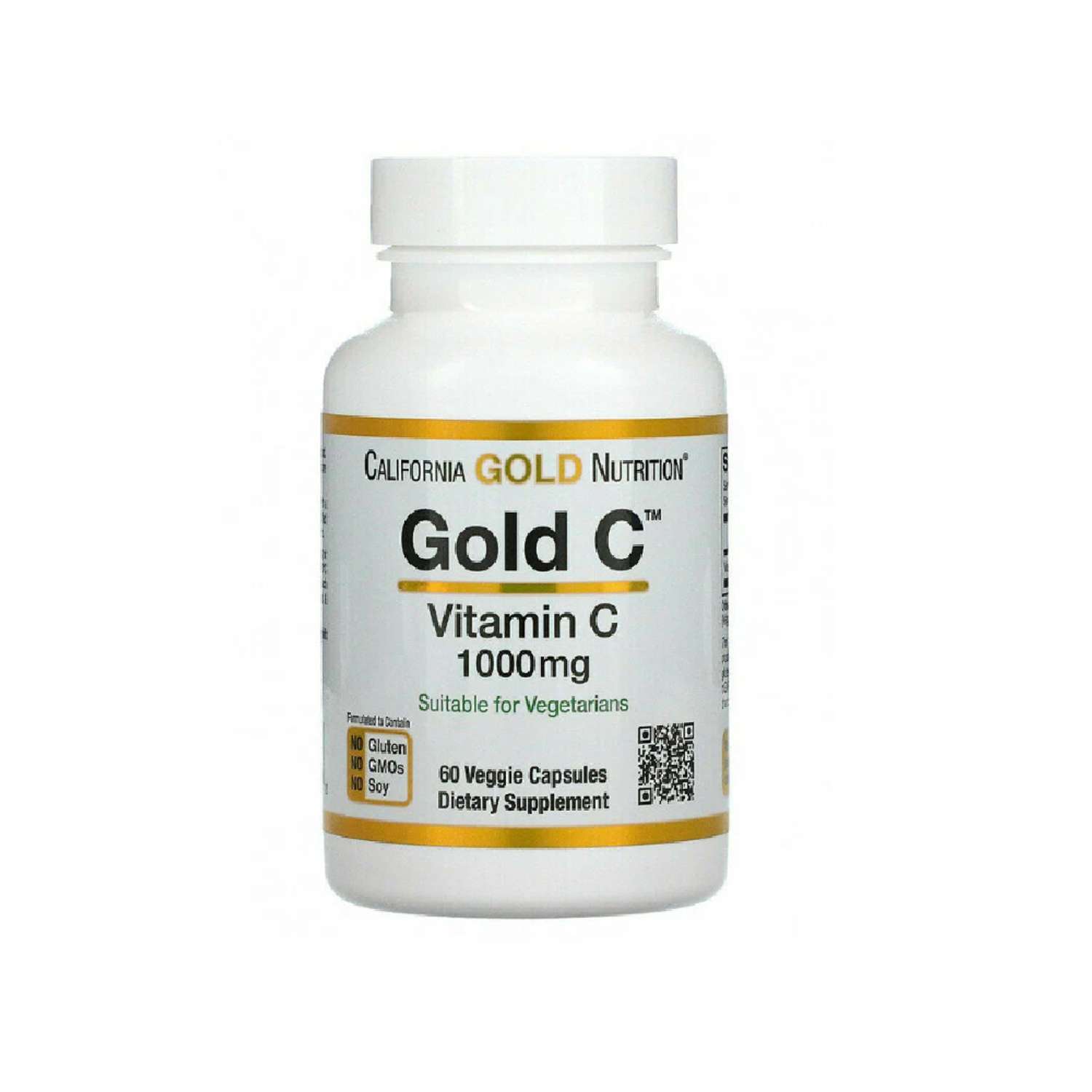 Витамин С California Gold Nutrition 1000мг Gold 60 капсул - фото 1
