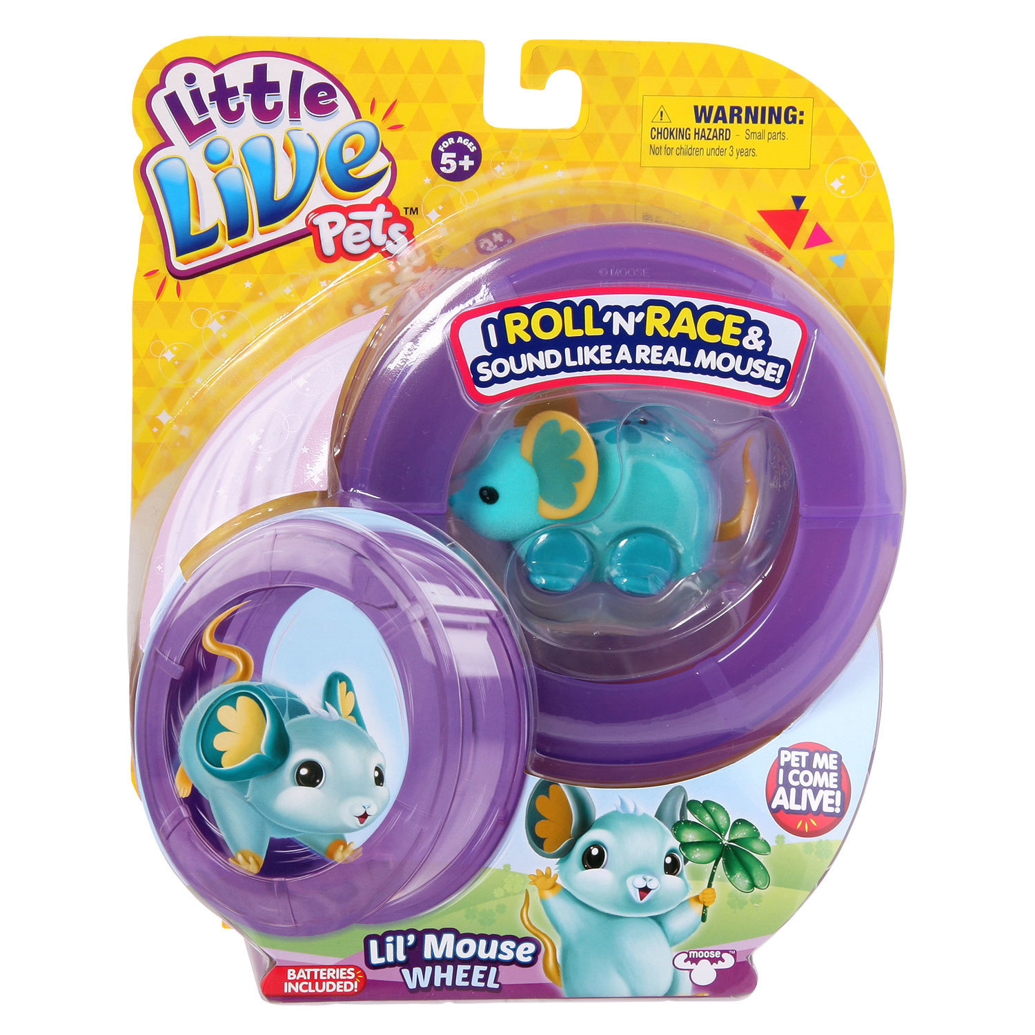 Игрушка Moose Little Live Pets Мышка в колесе Счастливая Лулу - фото 2