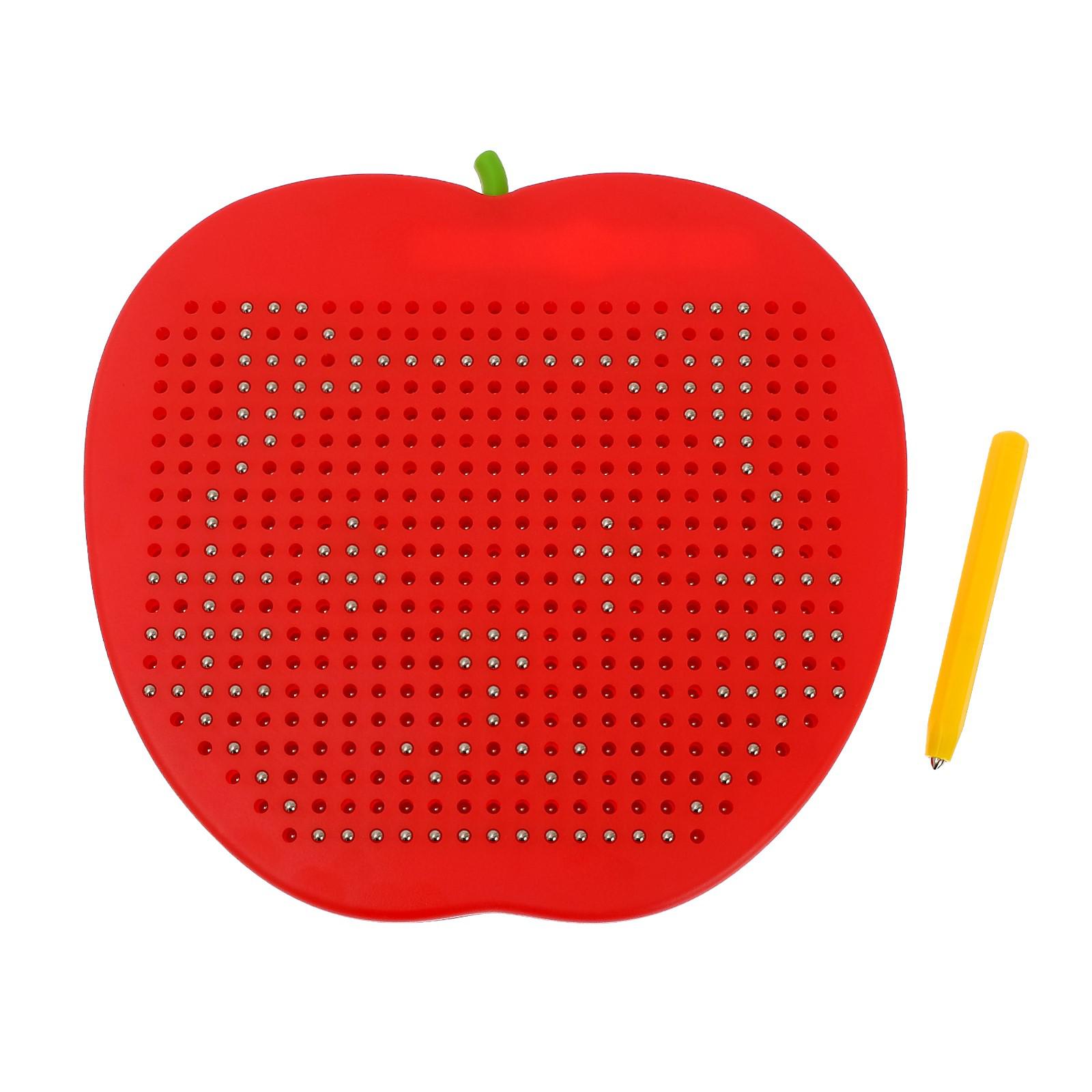 Магнитный планшет Эврики большое яблоко 468 отверстий цвет красный - фото 3