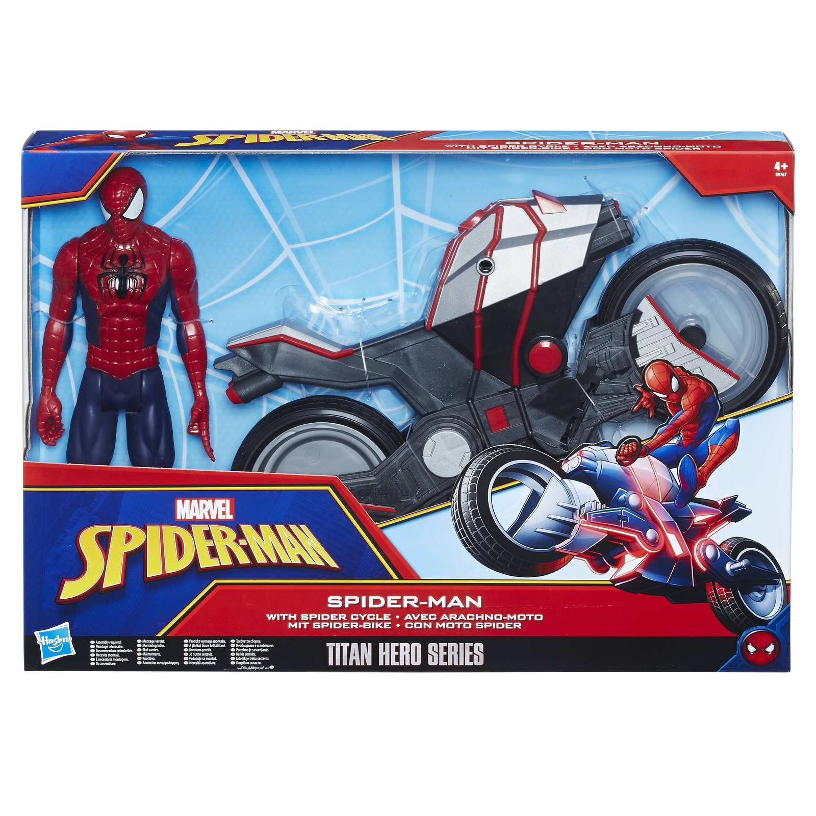 Фигурка Человек-Паук (Spider-man) Человек-Паук и мотоцикл B9767EU6 купить  по цене 499 ₽ в интернет-магазине Детский мир