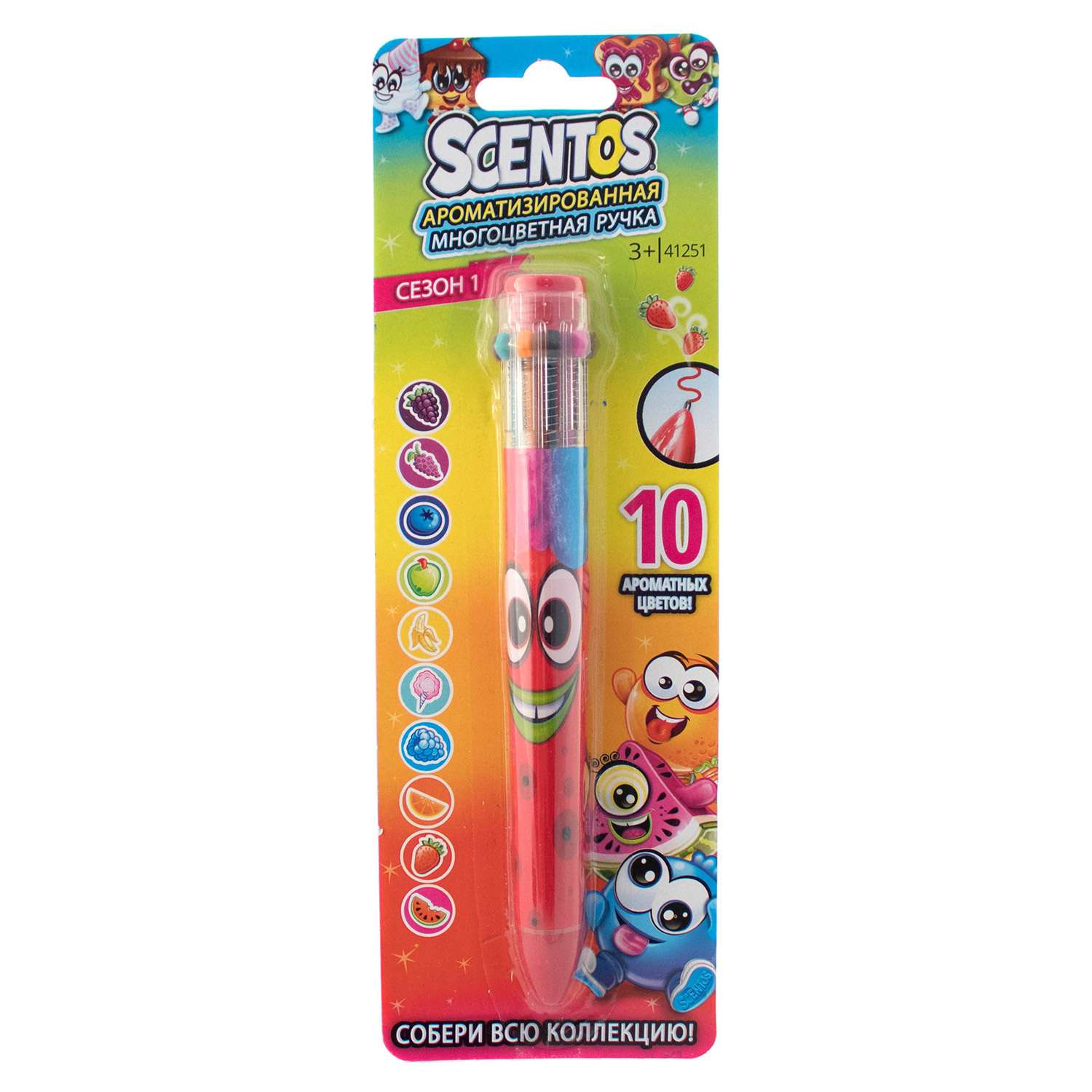Ручка шариковая Scentos ароматизированная 10цветов 41253 - фото 2