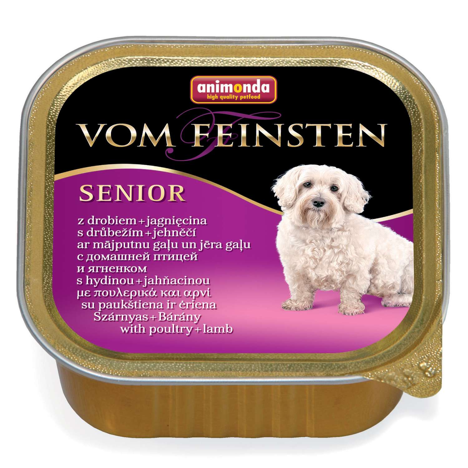 Корм для собак ANIMONDA 150г Vom Feinsten Senior для пожилых с мясом домашней птицы и ягненком консервированный - фото 1