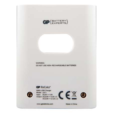 Зарядное устройство GP 4AA (2600мА*ч) сетевой USB-адаптер