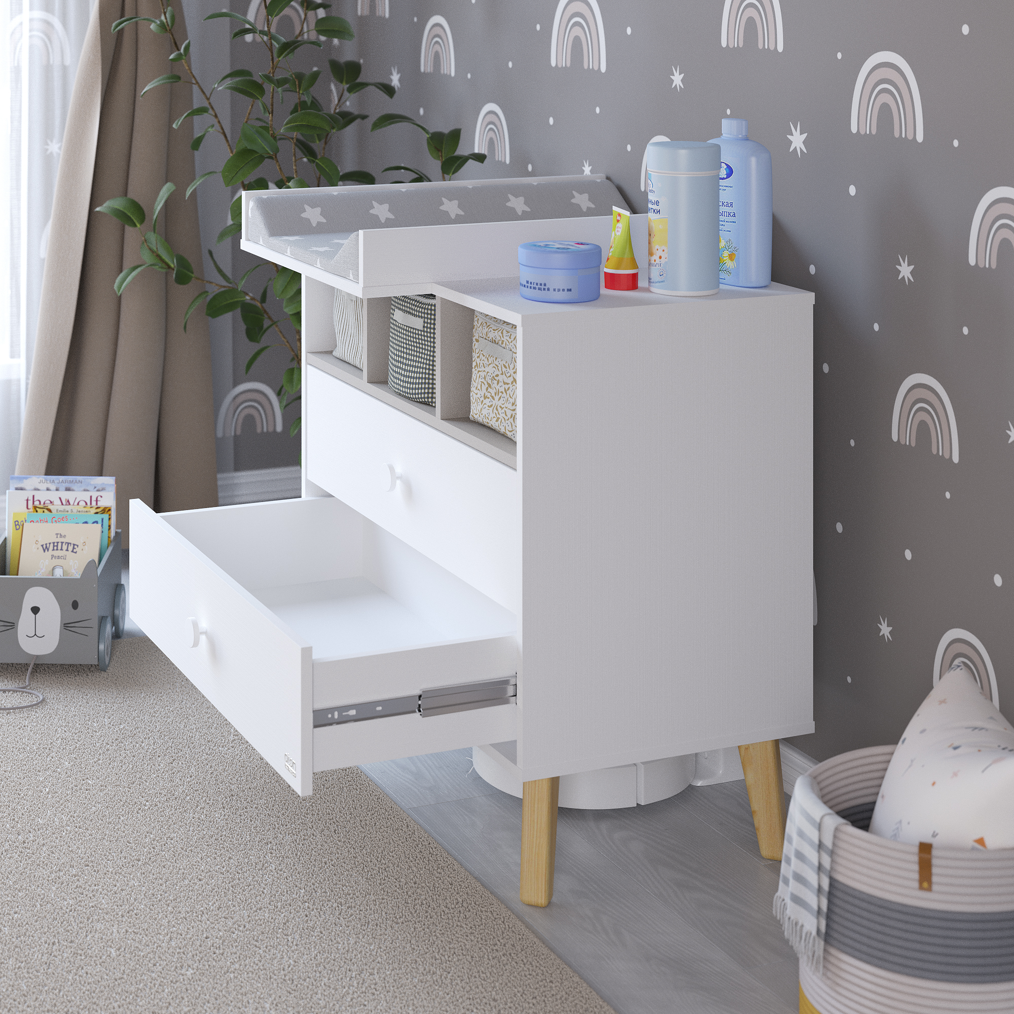 Пеленальный комод aton baby furniture Benny белый кашемир - фото 4