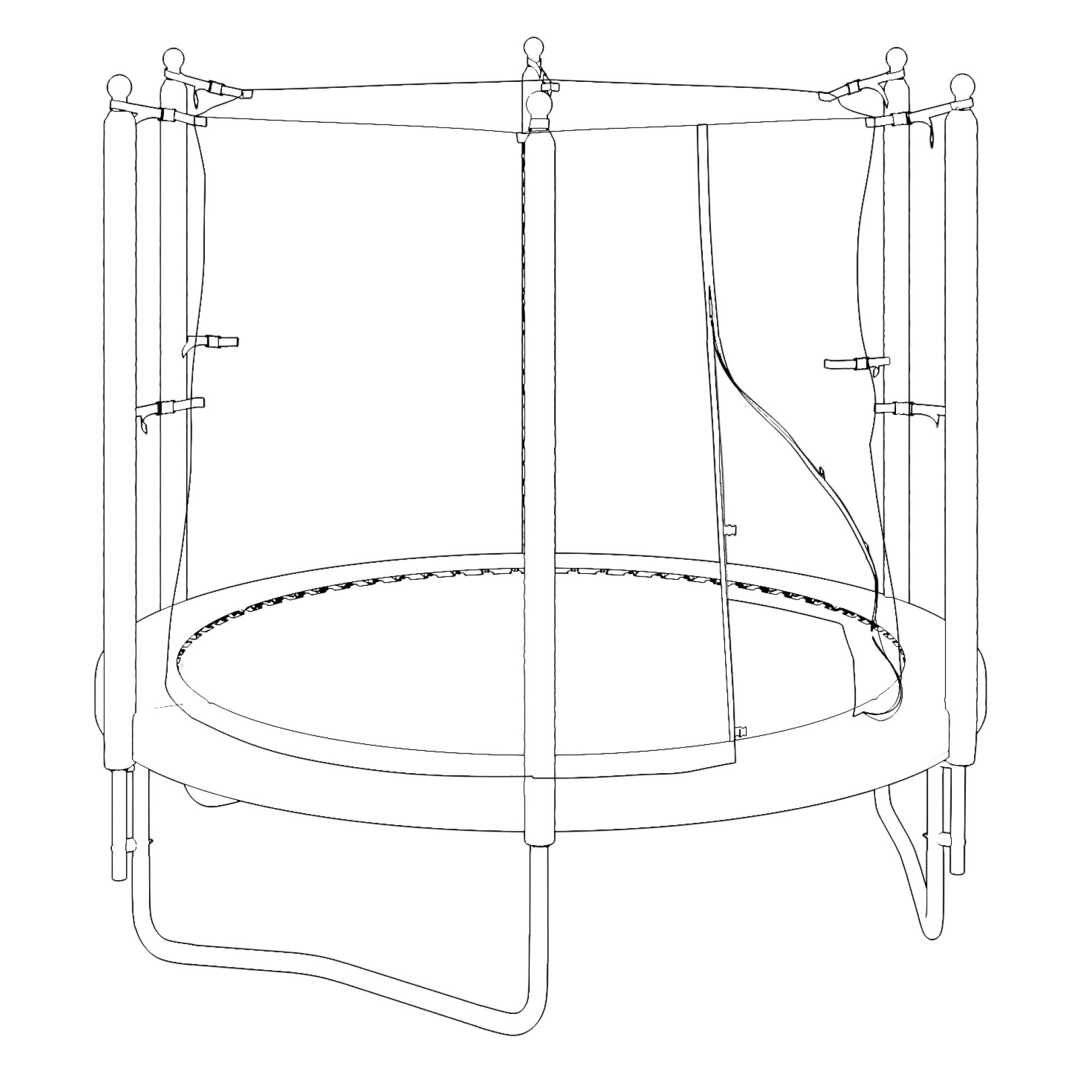 Батут каркасный Simple 8 ft UNIX line Green с внутренней защитной сеткой общий диаметр 244 см до 140 кг - фото 29