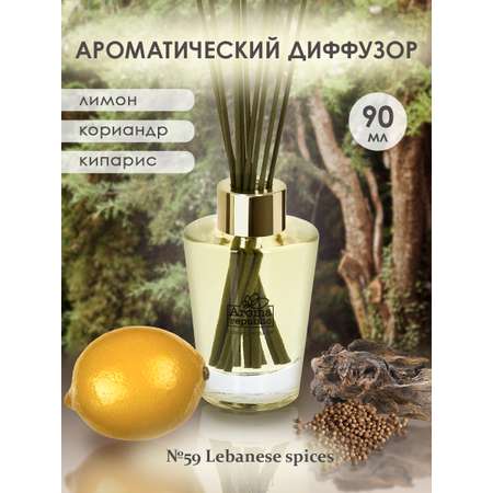 Ароматический диффузор Aroma Republic в стеклянном флаконе 90 мл №59 Lebanese spices