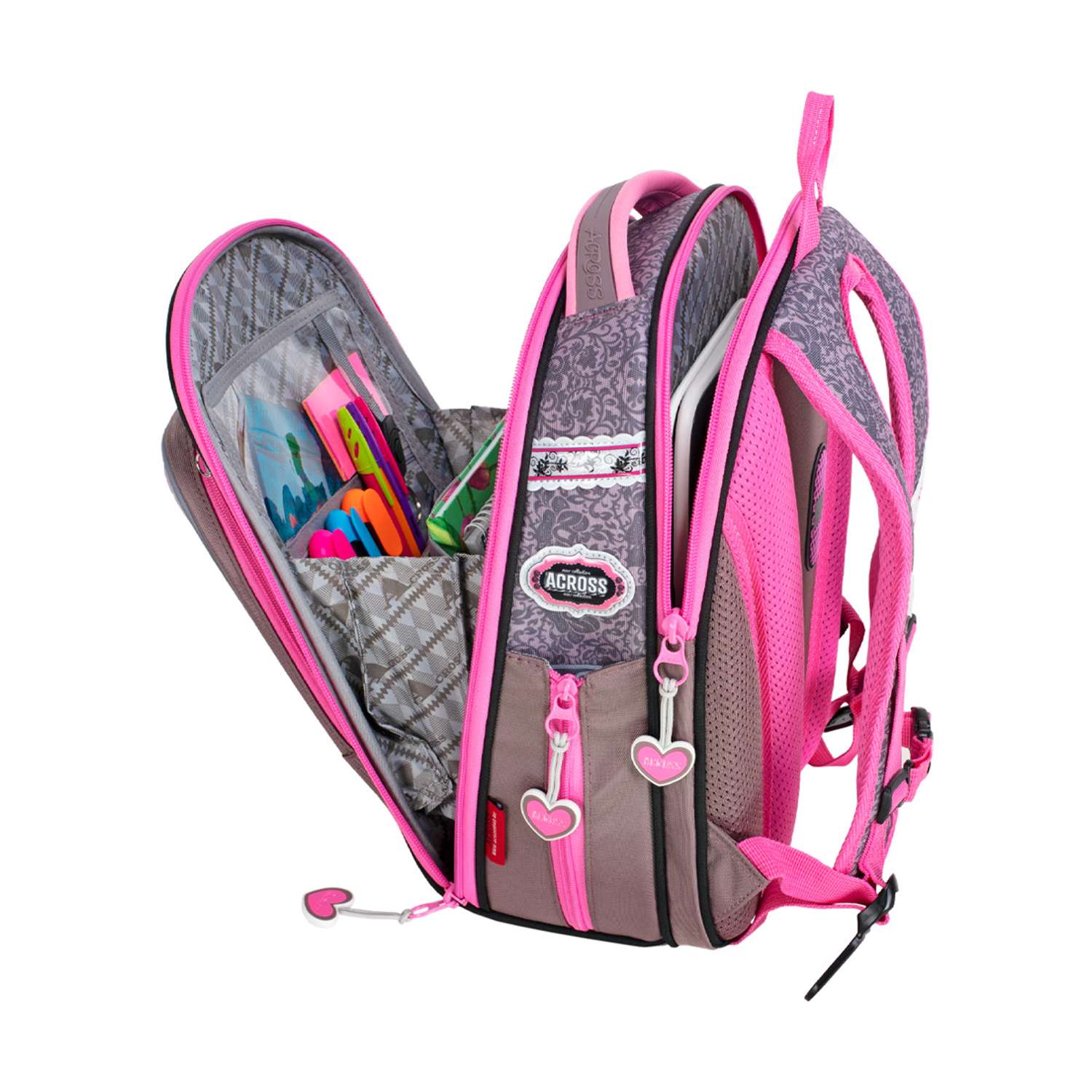 Рюкзак школьный с наполнением ACROSS HK22-8 мешок д/обуви + брелок - фото 5