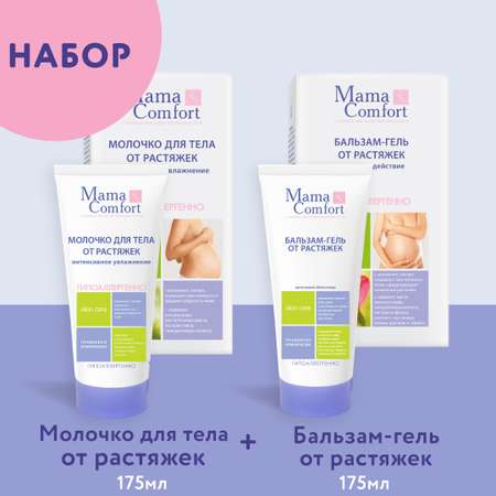 Набор бальзам-гель от растяжек Mama Com.fort 175 мл и увлажняющее молочко для тела 175 мл