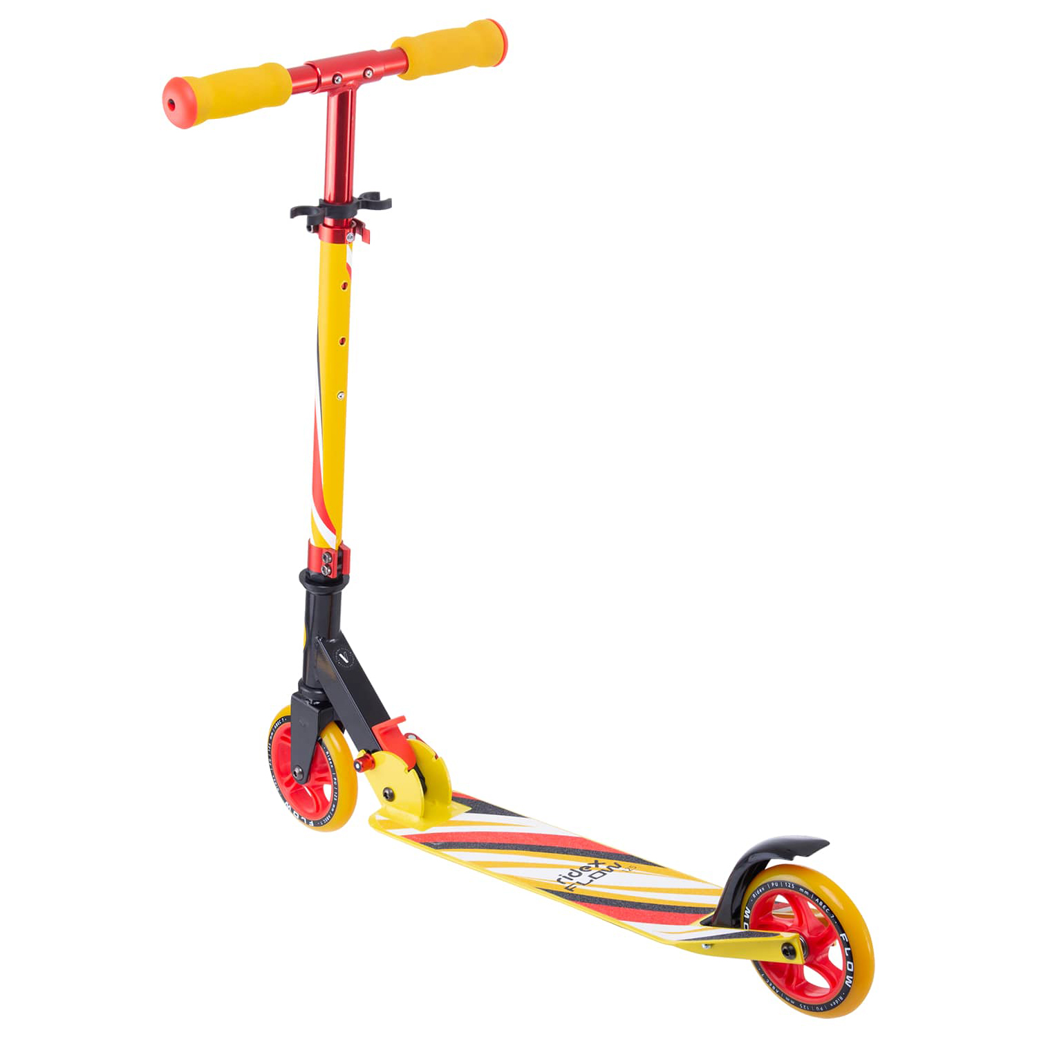 Самокат RIDEX двухколесный Scooter 2 wheels Flow 125 red/yellow - фото 2