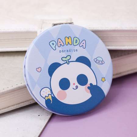 Зеркало карманное iLikeGift Panda paradise eat ice cream с увеличением