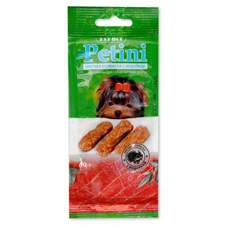 Лакомство для собак TITBIT Petini Колбаски с индейкой 60 г