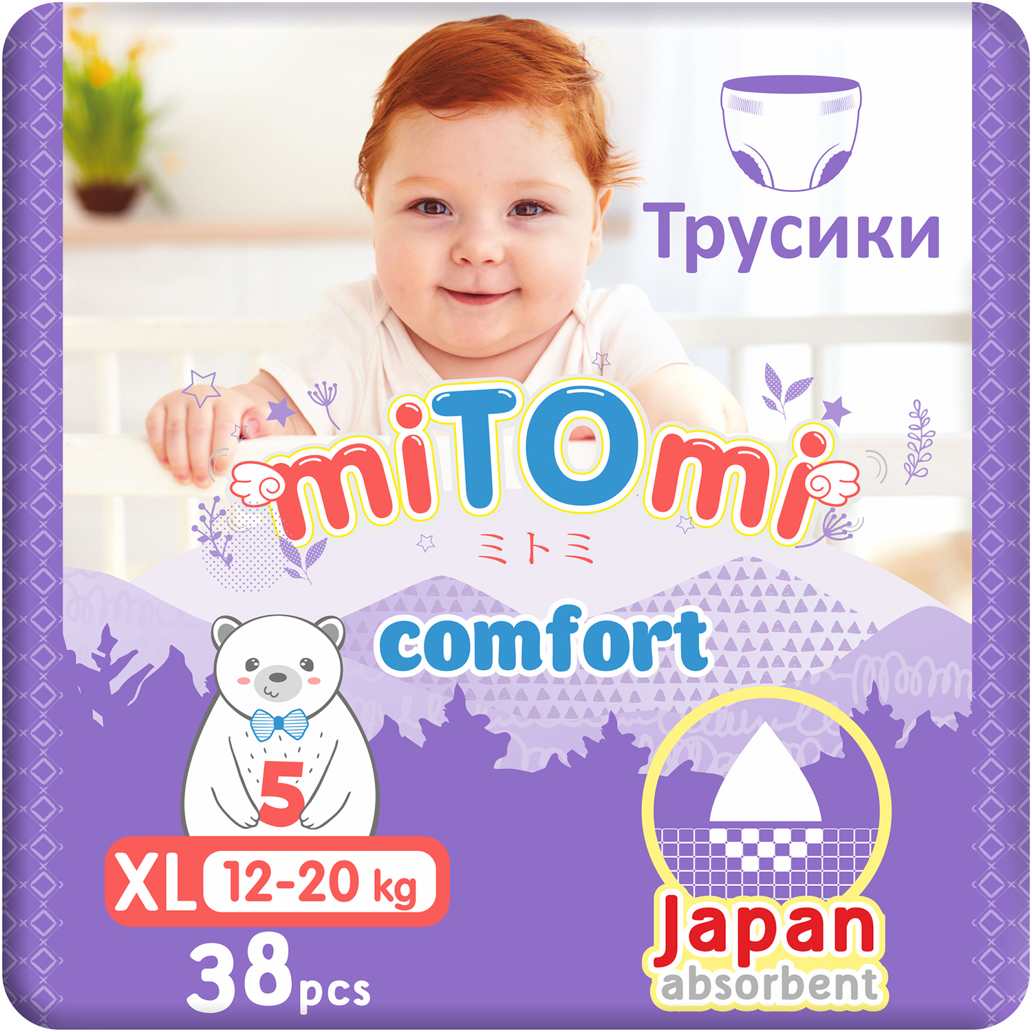 Подгузники-трусики miTOmi Comfort XL 12-20 кг 38 шт - фото 1