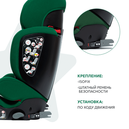 Автокресло Olsson Aurora Fix Sport Green Isofix 2/3 (15-36 кг)