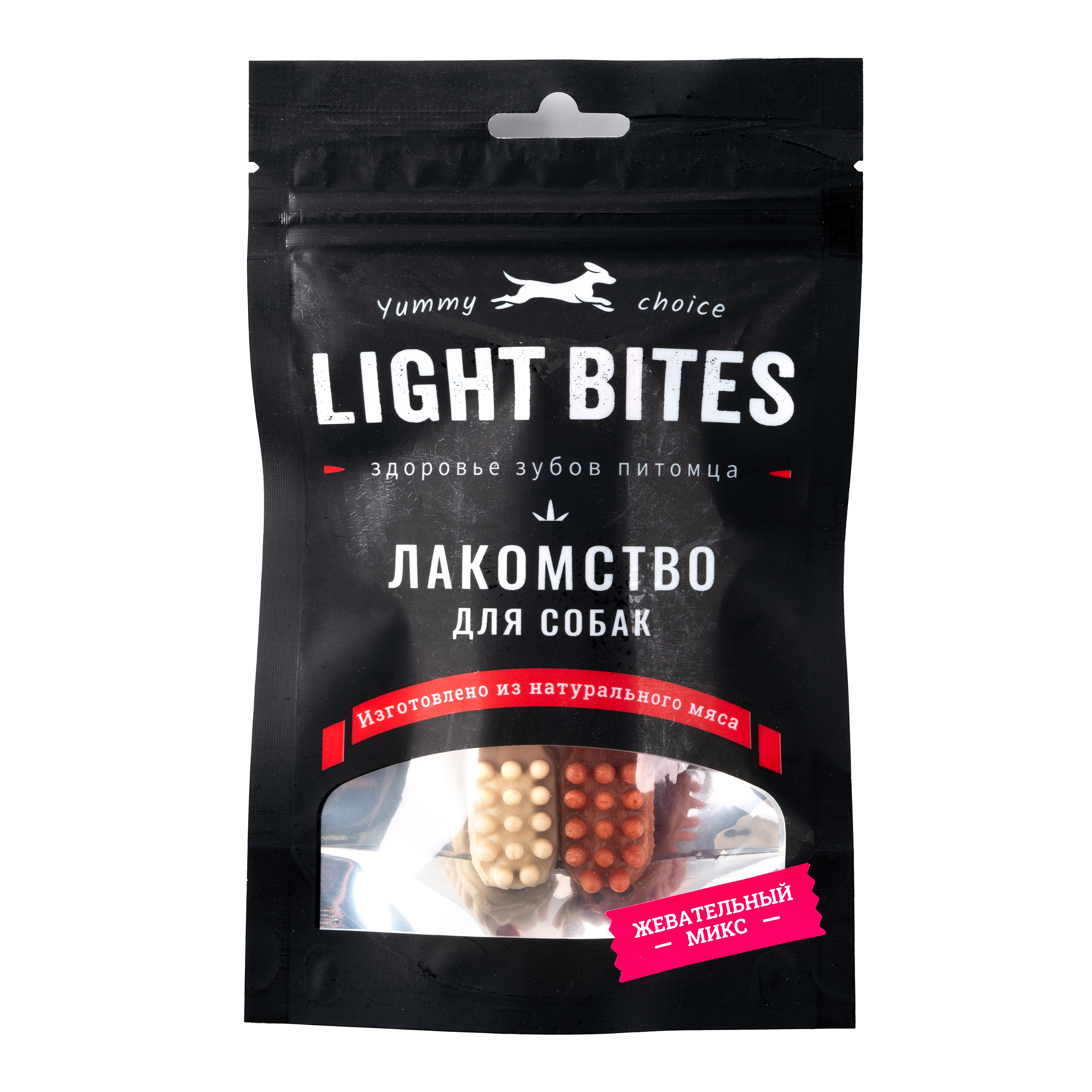 Лакомства для собак LIGHT BITES 40г Жевательная щетка для чистки зубов микс (кальциевая косточка + косточка со вкусом говядины) LB027 - фото 1