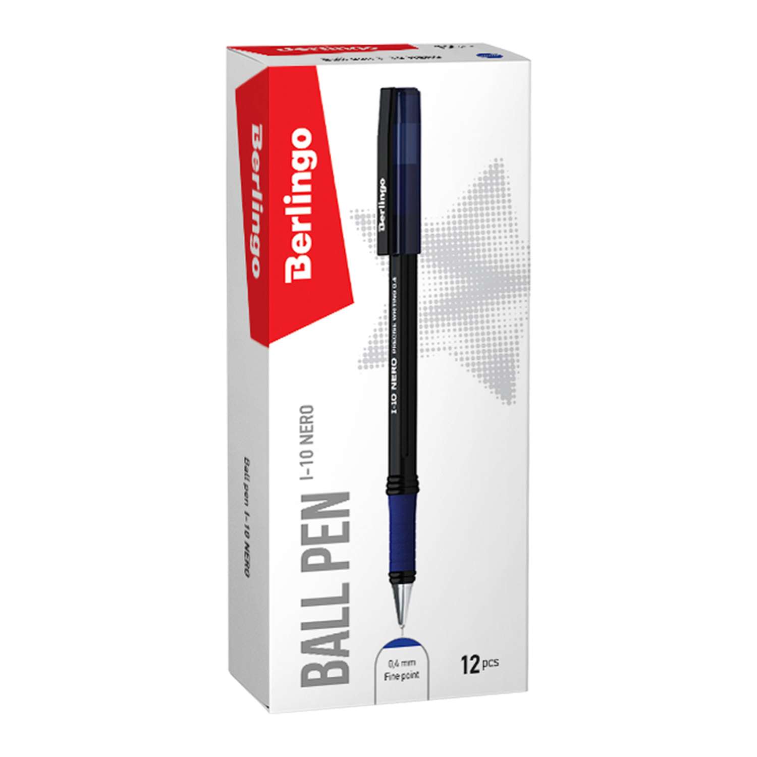 Ручка шариковая Berlingo I-10 Nero синяя 04мм набор 12 шт - фото 2