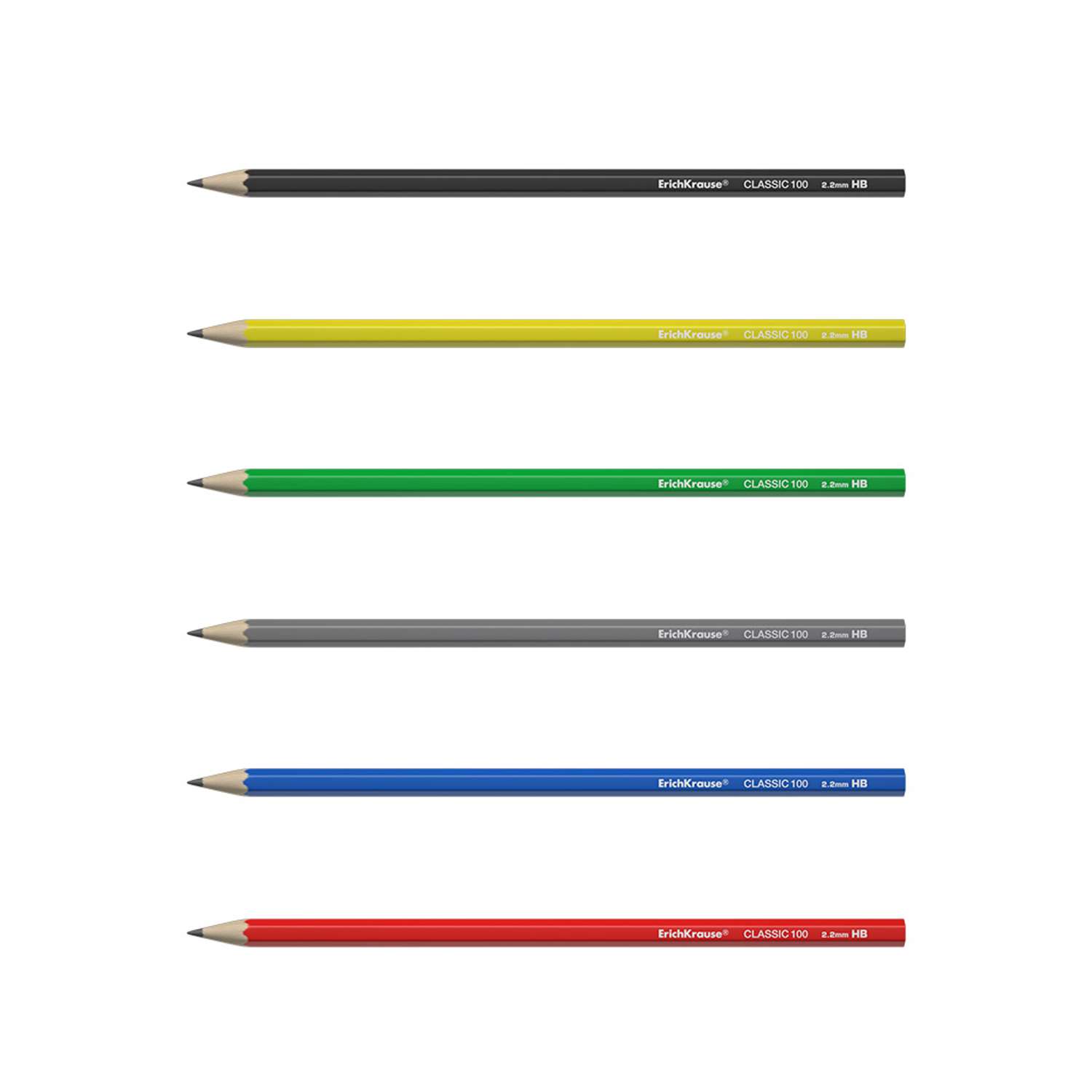 Чернографитный карандаш ErichKrause пластиковый шестигранный Classic 100 HB 12 шт - фото 2