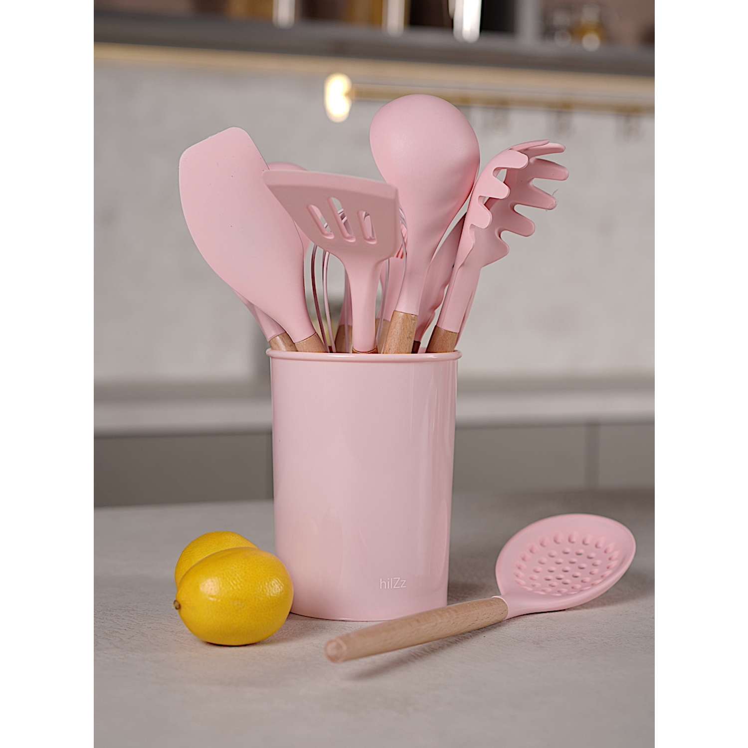Набор кухонных принадлежностей HILZZ 12 предметов розовый - фото 1