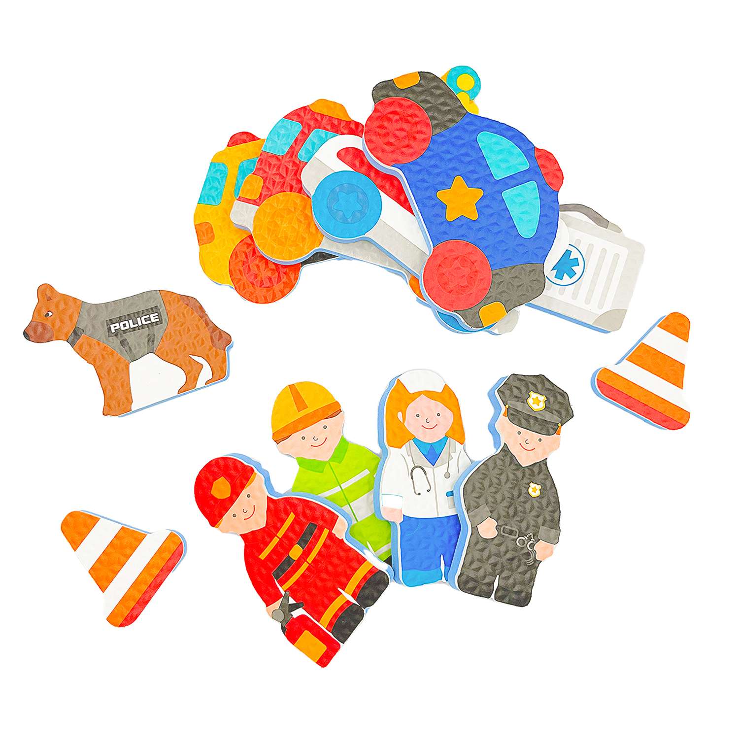 Стикеры для ванной SHARKTOYS Набор игрушек для купания Дорожный патруль - фото 4