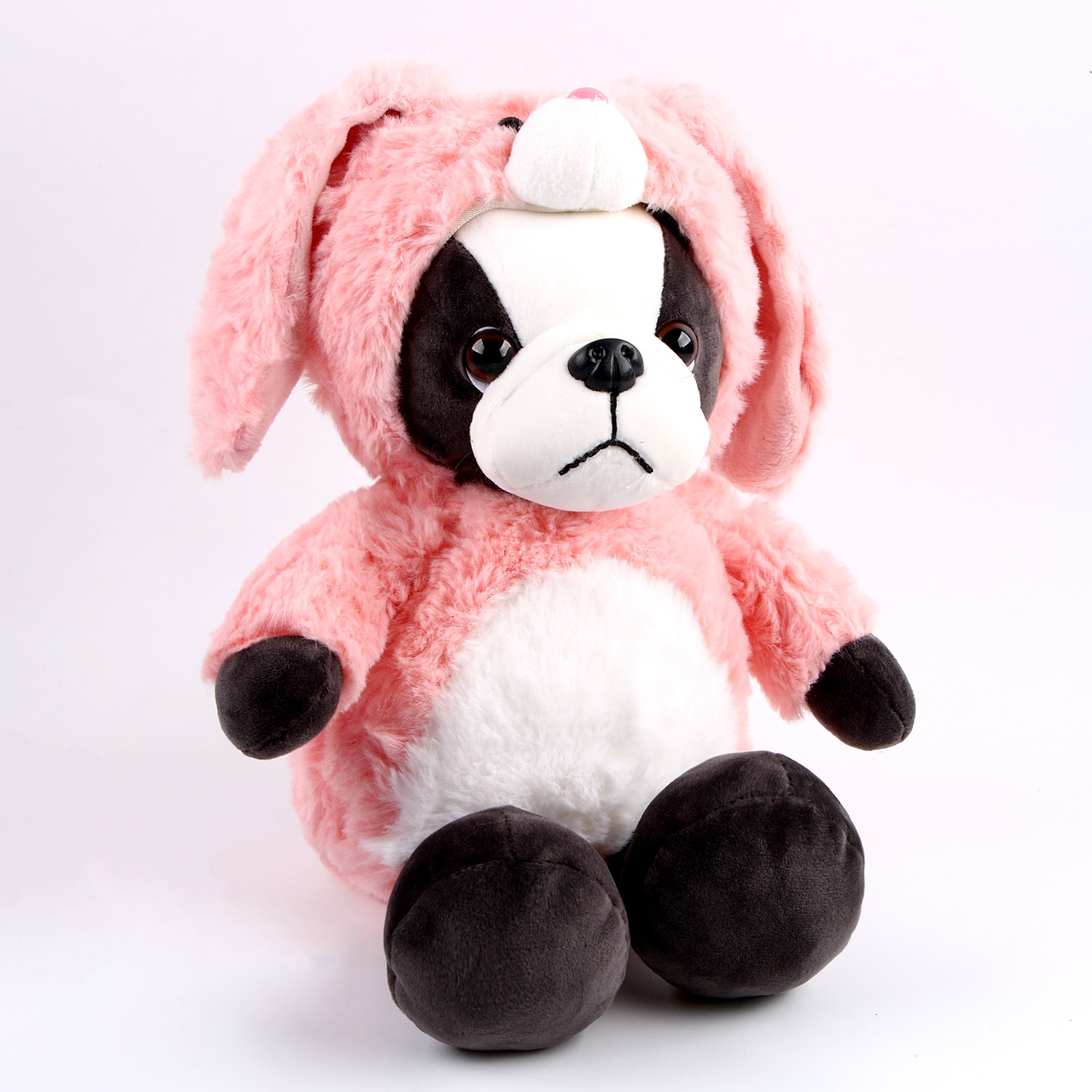Мягкая игрушка Sima-Land «Собака» в костюме зайца 30 см цвет розовый - фото 1