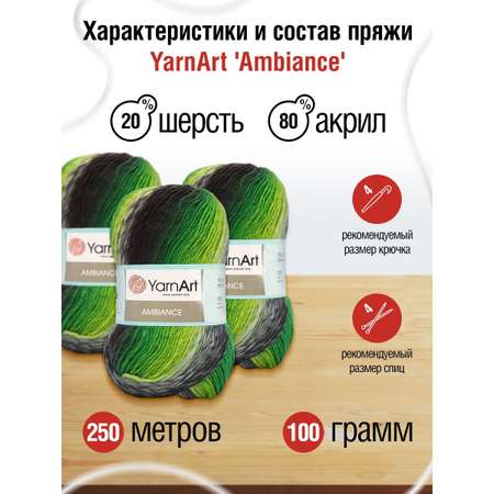 Пряжа YarnArt Ambiance полушерстяная 100 г 250 м 156 секционный 5 мотков