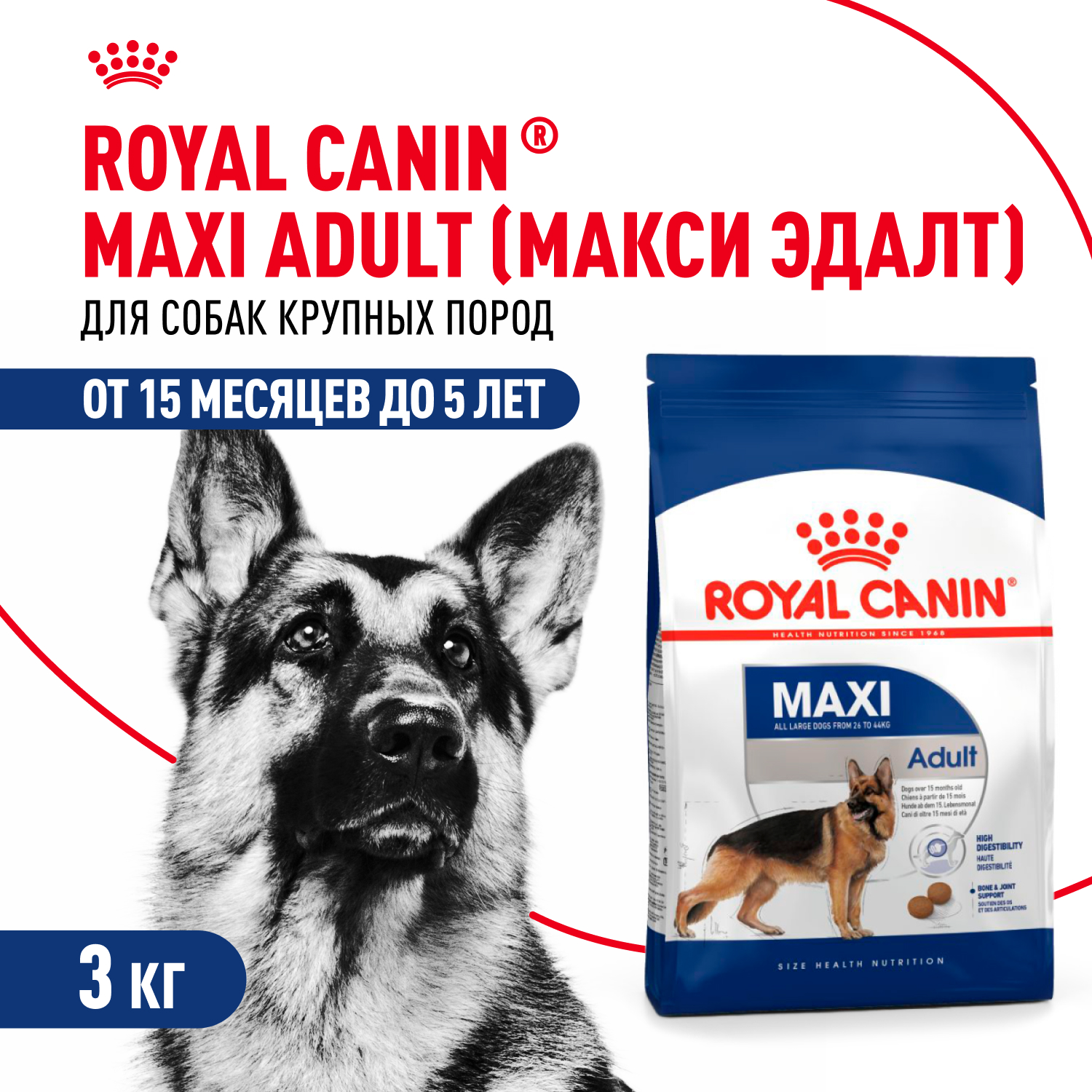 Сухой корм для собак ROYAL CANIN 3 кг (полнорационный) - фото 1