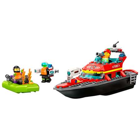 Конструктор детский LEGO City Пожарно-спасательная лодка 60373