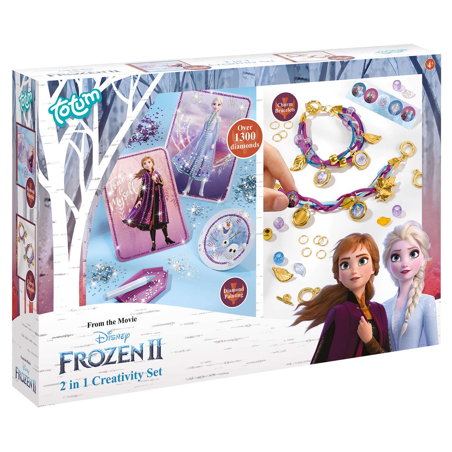 Набор для творчества TOTUM Frozen 2 2в1 Браслеты и алмазная мозаика 682085 - фото 1