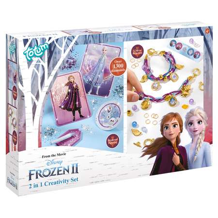Набор для творчества TOTUM Frozen 2 2в1 Браслеты и алмазная мозаика 682085