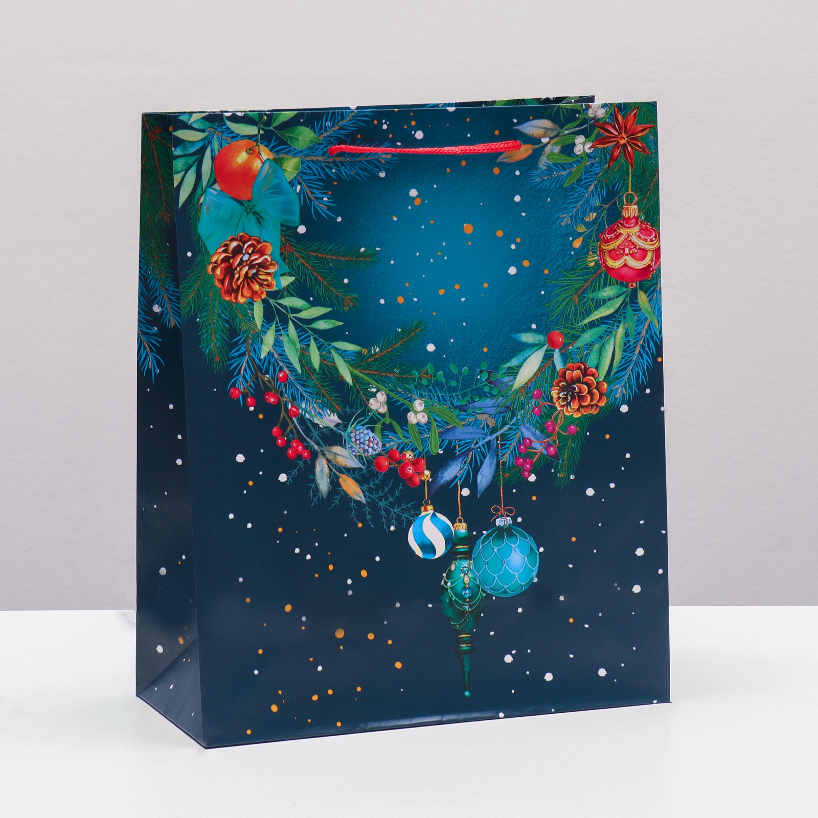 Пакет Sima-Land подарочный «Ночное небо с венком» 26×32×12 см - фото 1
