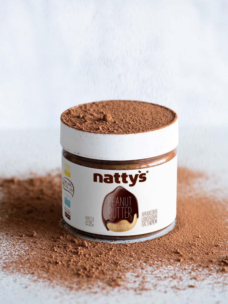 Паста арахисовая Nattys Brownie с какао и мёдом 325 г - фото 7