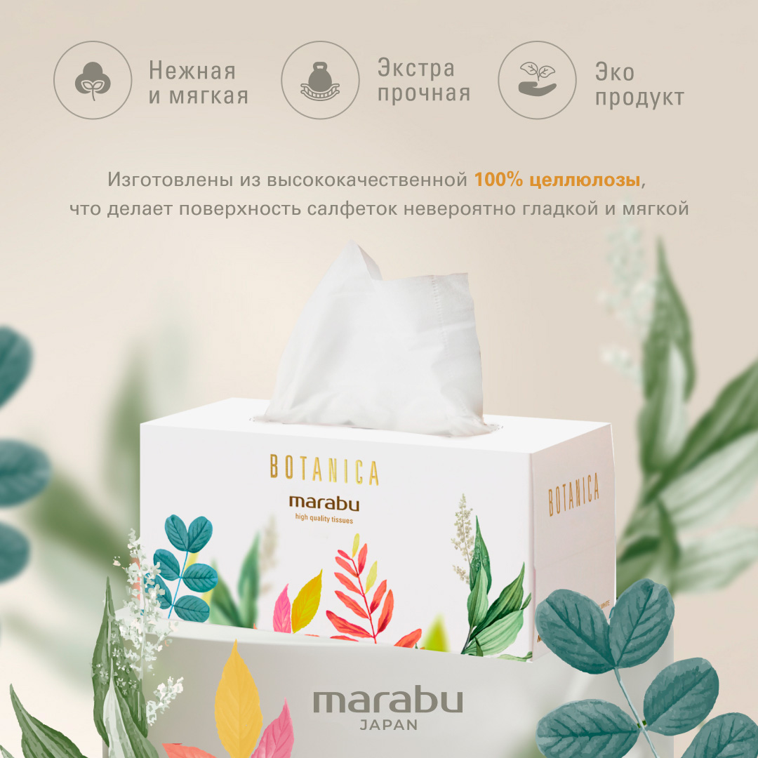 Салфетки бумажные MARABU Botanica листья 220 шт 3 упаковки - фото 3