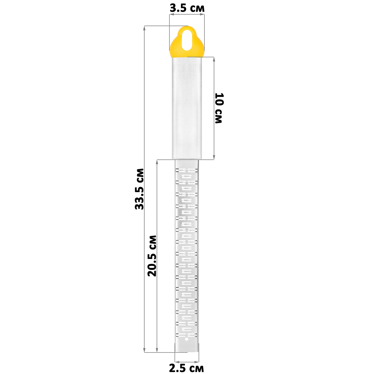 Терка Elan Gallery 33.5х3.5х2 см Желтая с ручкой. с пластиковым защитным чехлом - фото 2