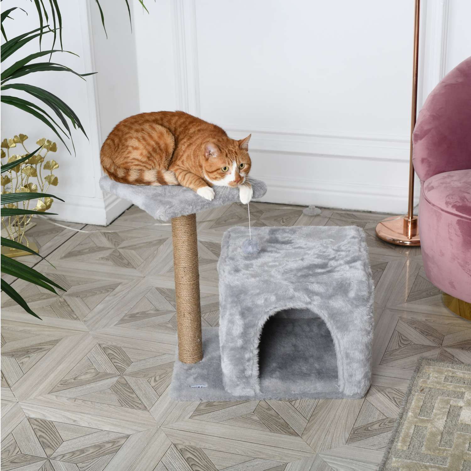 Когтеточка для кошек домик БРИСИ Серый - фото 5