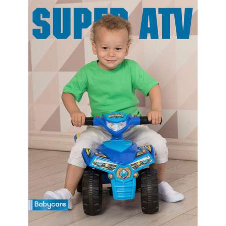 Каталка BabyCare Super ATV кожаное сиденье светло синий