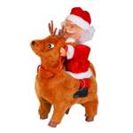 Фигура декоративная BABY STYLE Дед Мороз на олене 21 см