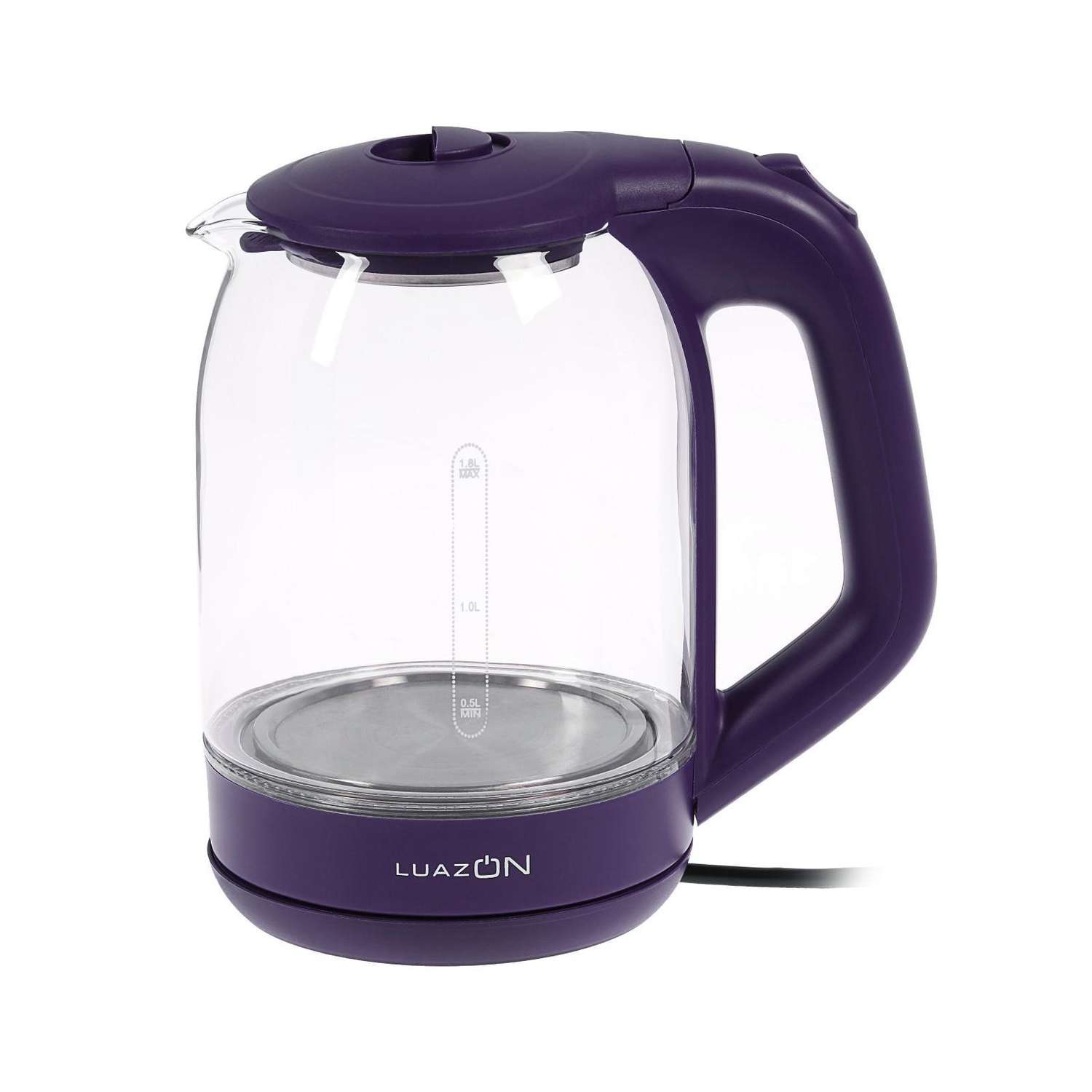 Чайник Luazon Home электрический LSK-1809 стекло 1.8 л 1500 Вт подсветка фиолетовый - фото 2