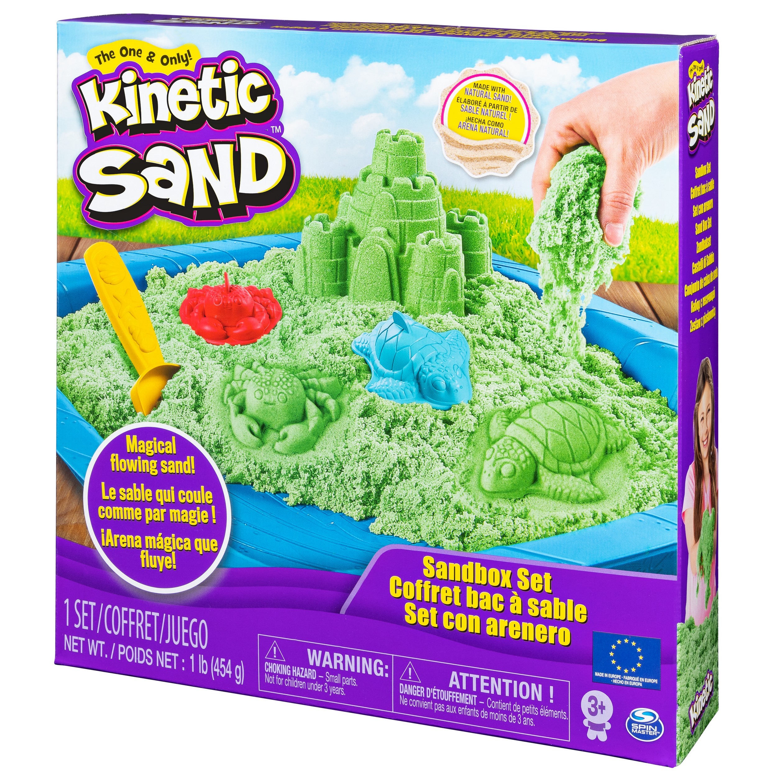 Песок кинетический Kinetic Sand с коробкой и инструментами 454г Green  6029059