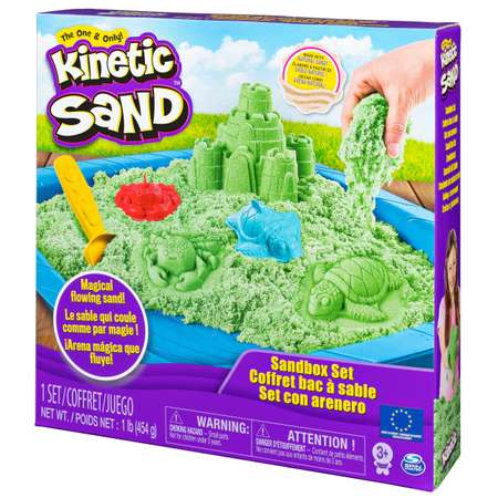 Песок кинетический Kinetic Sand с коробкой и инструментами 454г Green 6029059