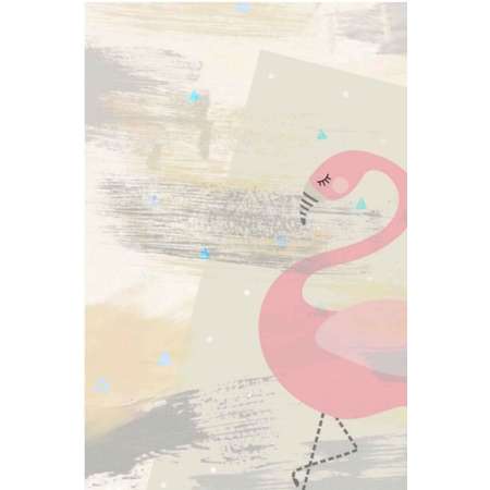 Ковер безворсовый на пол Cosyroom Panorama Flamingo 160х230 см бежевый и розовый