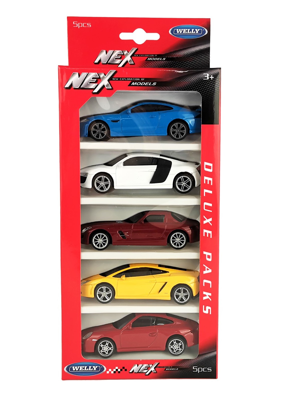 Набор Welly Модели машин 1:43 Lambo Gallardo Porsche 911 Audi R8 Merc SLS Jag XK 44000-5SG(B) - фото 1