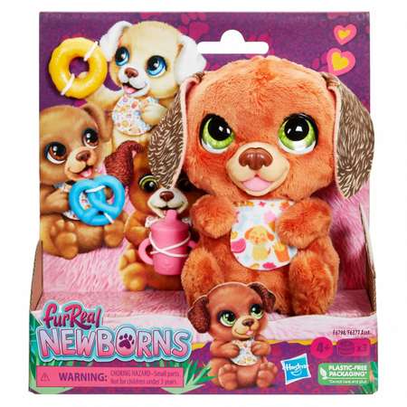 Интерактивная мягкая игрушка furReal Собачка Newborns F6377 коричневый