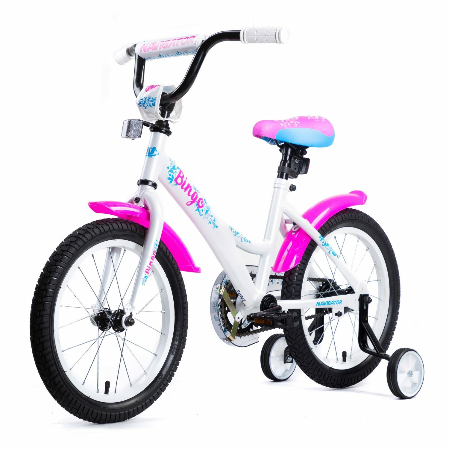 Велосипед детский Navigator Bingo 16 дюймов четырехколесный двухколесный городской белый - фото 2