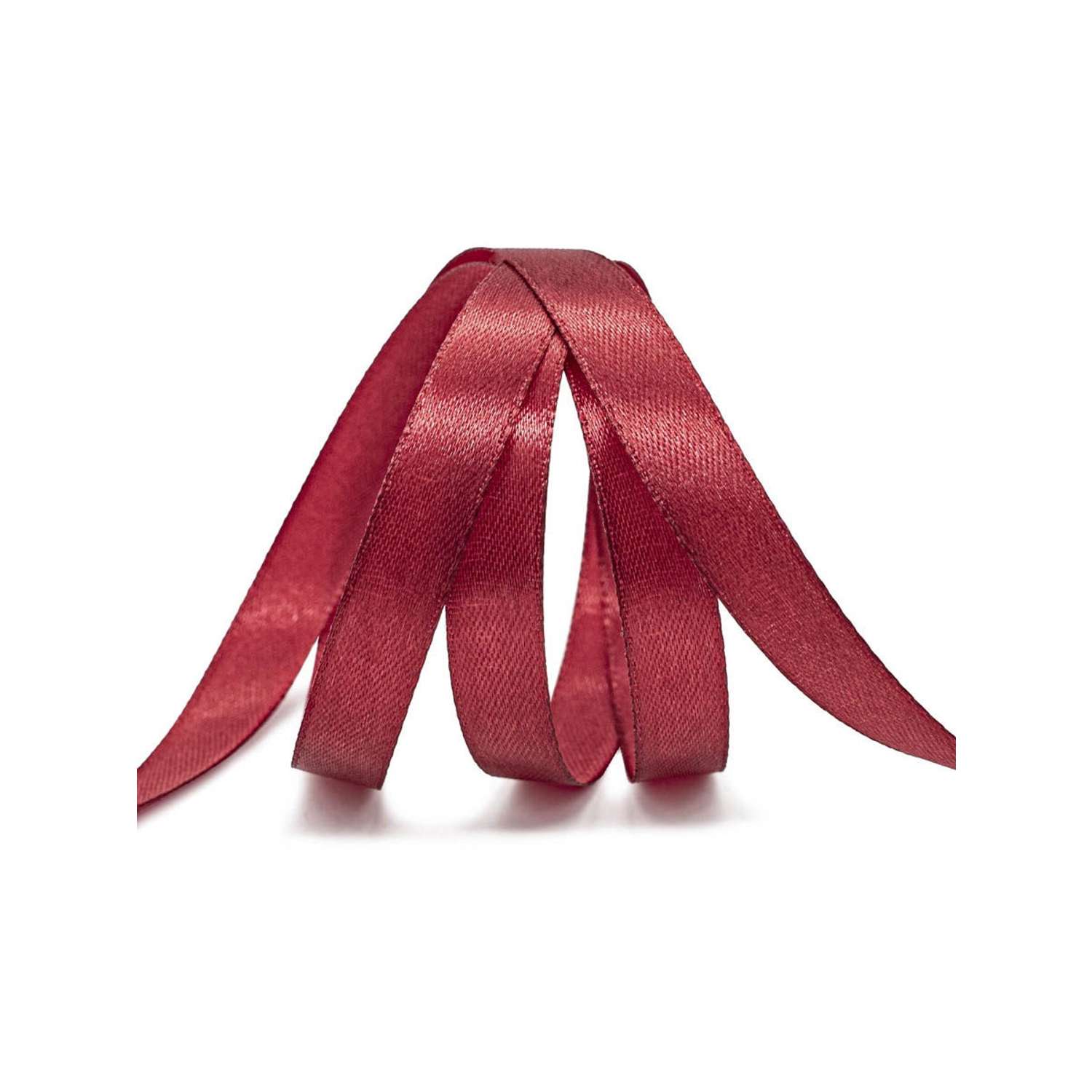 Лента Айрис атласная упаковочная флористическая 1.2 см 22.86 м 028 темно - красный - фото 2