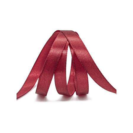 Лента Айрис атласная упаковочная флористическая 1.2 см 22.86 м 028 темно - красный
