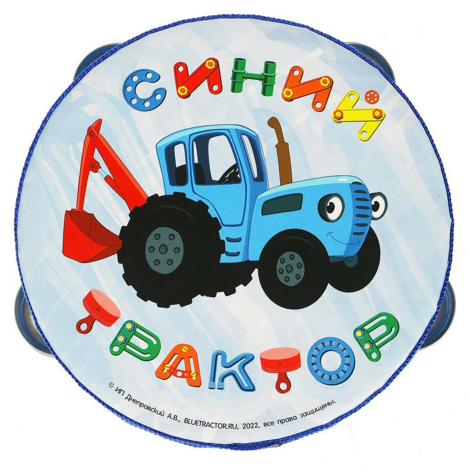 Игрушка Буратино деревянная бубен «Синий трактор» - фото 1