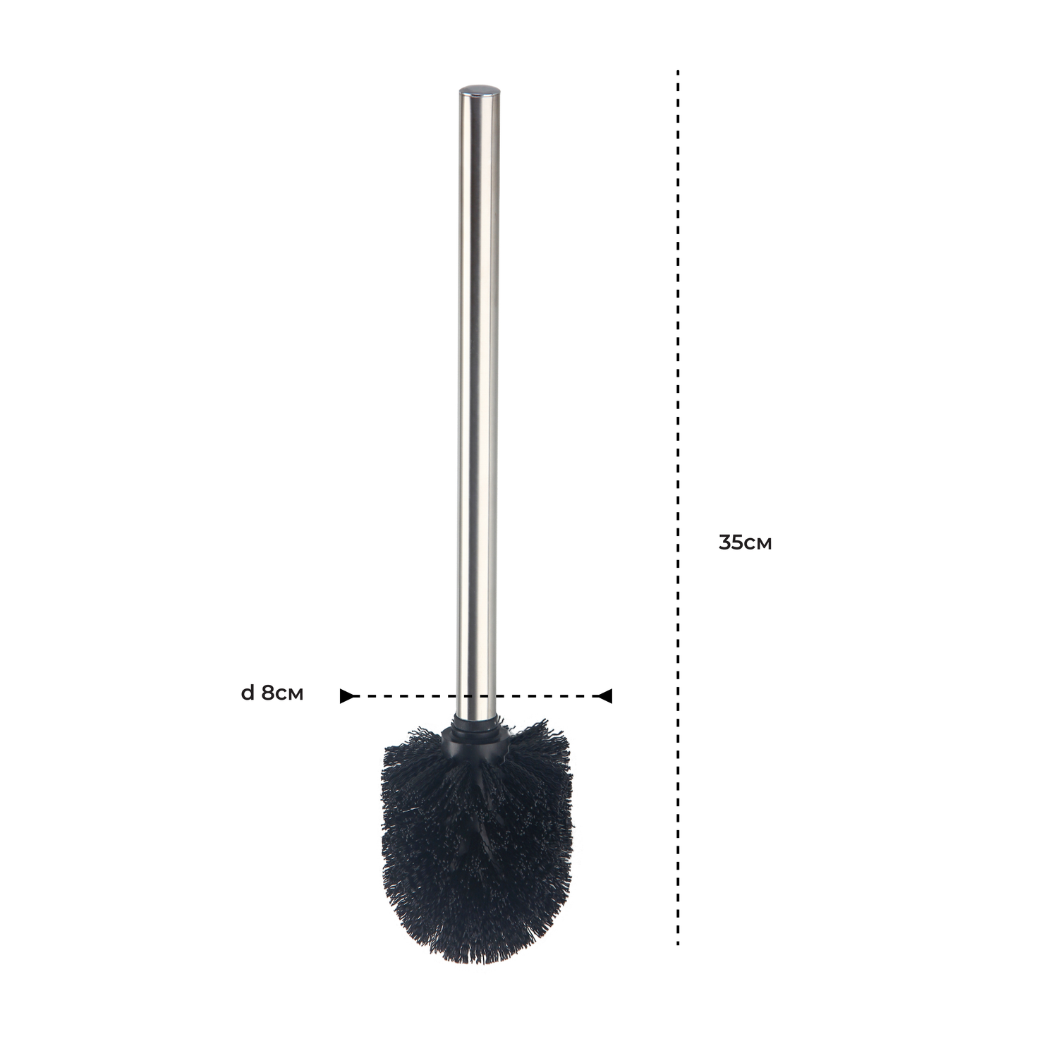 Ершик для унитаза KROFFOS brush black стальная ручка черный - фото 2